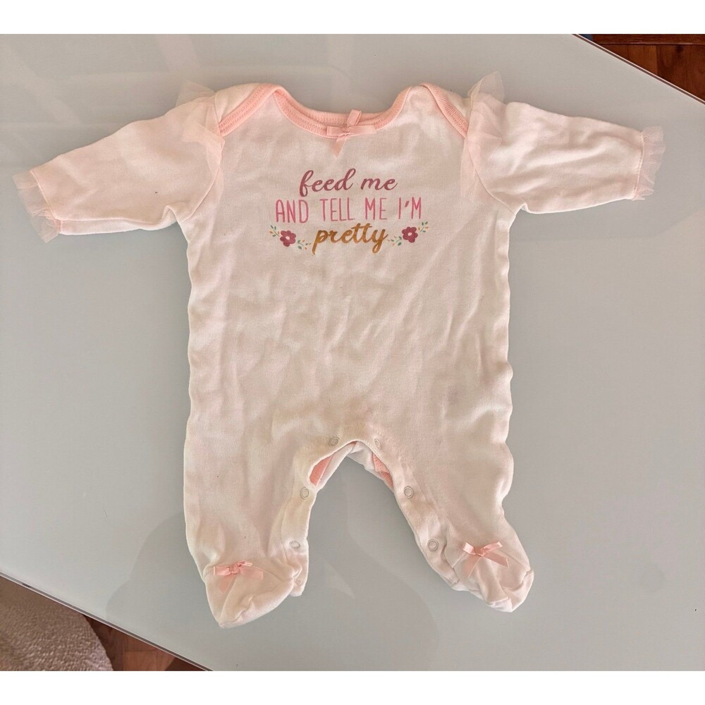 Catherine Malandrino Baby Girl Footed Sleeper – 0–3 Months
